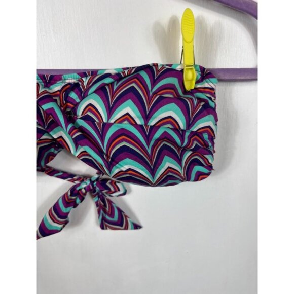 Apt. 9 Multicolor Geometric Bandeau Bikini Top Size 10 - Picture 3 of 7